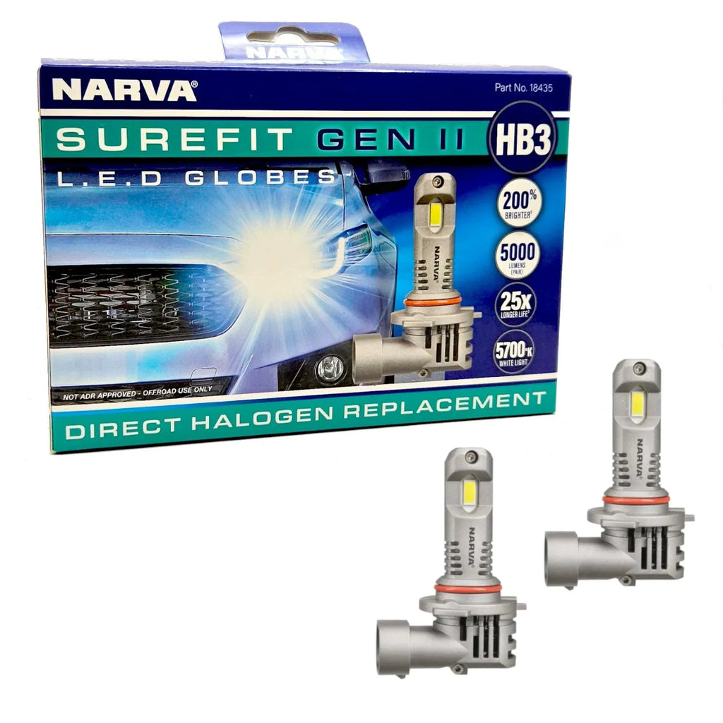 Narva HB3 LED Globes Surefit GEN II 12V / 24V Pair