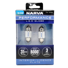 Narva 31mm LED Festoon Globe 12/24V GEN III Pair Narva Globes 18250BL-2