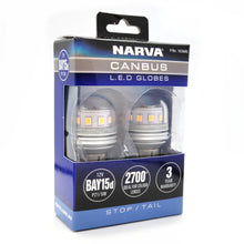 Narva LED Stop Tail Light Globe BAY15D 21/5W CANbus 12V Pair GENIII Narva Globes 18266BL-1