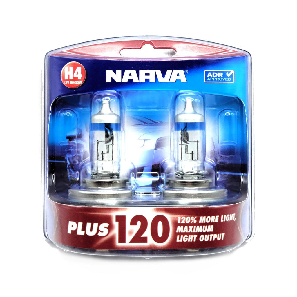 Narva H4 Halogen Globe Plus 120% Performance H4 12V 60/55W