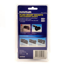 Narva Twin Accessory Sockets Flush Mount 12V / 24V Narva Elec Accessory, Plugs & Sockets 81027BL-2