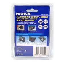 Narva USB & USB-C Flush mount Sockets with Volt & Amp Meter Narva Elec Accessory, Plugs & Sockets 81106BL_3