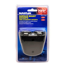 Narva Twin Accessory Socket Surface Mount 12V / 24V Narva Elec Accessory, Plugs & Sockets 81160BL-1