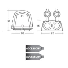Narva Twin Accessory Socket Surface Mount 12V / 24V Narva Elec Accessory, Plugs & Sockets 81160BL-3