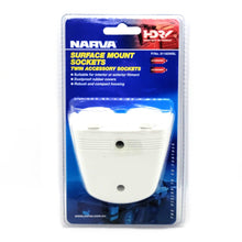 Narva Twin Accessory Socket Surface Mount White Narva Elec Accessory, Plugs & Sockets 81160WBL-2