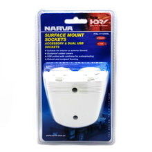 Narva Accessory & Twin USB Sockets Surface Mount Heavy-Duty White Narva Elec Accessory, Plugs & Sockets 81168WBL-2