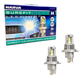 Narva H4 LED Globes Surefit GEN II 12V / 24V Pair Narva Globes 18434-1