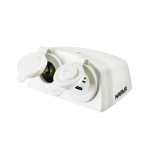Narva Twin USB-A & USB-C Accessory Socket White Surface Mount