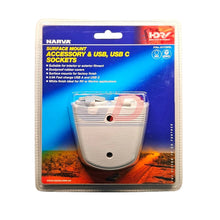 Narva Twin USB-A & USB-C Accessory Socket White Surface Mount