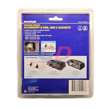 Narva Twin USB-A & USB-C Accessory Socket White Surface Mount