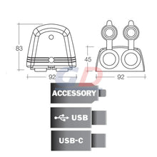 Narva Twin USB-A & USB-C Accessory Socket White Surface Mount