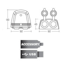 Narva Twin USB-A & USB-C Accessory Socket 12V Surface Mount Narva Elec Accessory, Plugs & Sockets 81173bl-4
