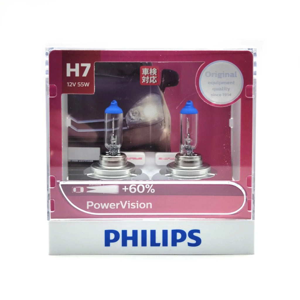 Philips Power Vision + 60 H7 Headlight Globe 12V 55W