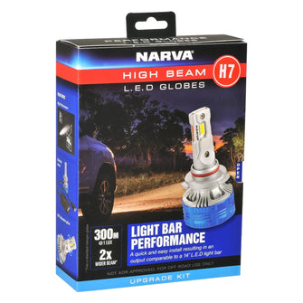 Narva High Beam H7 LED Headlights Performance Kit GEN III 12/24V Narva Globes 18447H-1