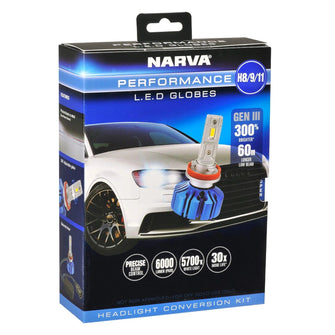 Narva H8/H9/H11 LED Headlight Globes Performance Kit GEN III 12/24V with T10 LED's Narva Globes 18448-1