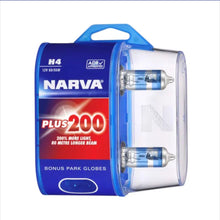 Narva H4 Halogen Globe Plus 200% Performance H4 12V 60/55W Pair Narva Globes 48392BL2-4