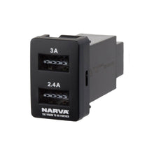 Narva Twin USB Fits Toyota Landcruiser Hilux Prado Landcruiser Narva Switches & Relays 63301BL_1