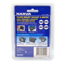 Narva USB & USB-C Flush mount Sockets with Volt & Amp Meter Narva Elec Accessory, Plugs & Sockets 81106BL_3