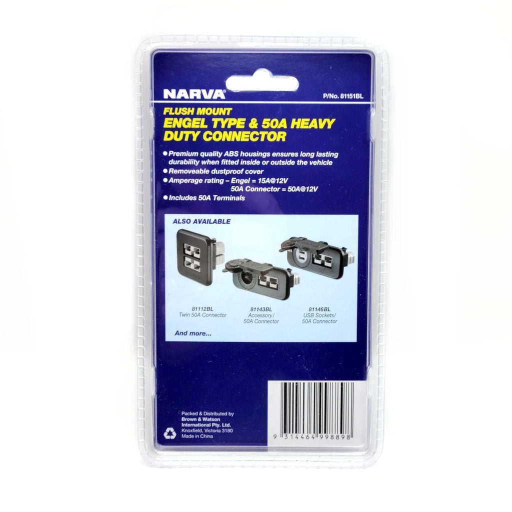 Narva Engel Plug Socket / 50A Anderson Plug Flush Mount with Covers