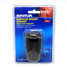 Narva Twin USB Socket Surface Mount Black Narva Elec Accessory, Plugs & Sockets 81154BL-2