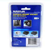 Narva Twin USB Socket Surface Mount Black Narva Elec Accessory, Plugs & Sockets 81154BL-3