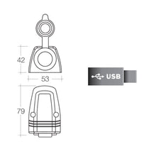 Narva Twin USB Socket Surface Mount Black Narva Elec Accessory, Plugs & Sockets 81154BL-4