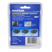 Narva Twin USB Socket Surface Mount White Narva Elec Accessory, Plugs & Sockets 81154WBL-3