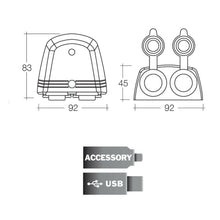 Narva Accessory & Twin USB Sockets Surface Mount Narva Elec Accessory, Plugs & Sockets 81168BL-5