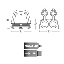 Narva Accessory & Twin USB Sockets Surface Mount Heavy-Duty White Narva Elec Accessory, Plugs & Sockets 81168WBL-5